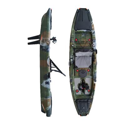 China Custom Fishing Rowing Boat And Rotomolded Manufacturers Plastic Ocean Kayak With Aluminum Floor for sale