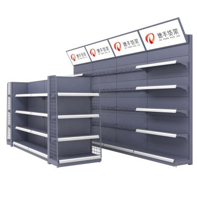 China Double Sided Customized Medium Storage Shelves With Adjustable Supermarket Equipment Supermarket Shelves for sale