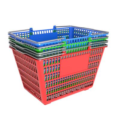 China shopping basket supermarket shopping basket red blue green gray color 380*330*280mm for sale