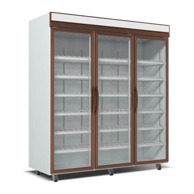 China Commercial Freezer Glass Cabinets Display Single-temperature Supermarket Display Fridge Door Fridge For Drinks Wholesale for sale