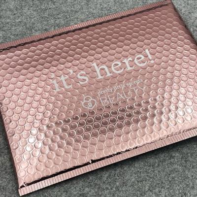 China Durable/Protective/Recyclable/Shockproof Courier Bags Custom Printed Poly Bubble Mailers Padded Envelopes Rose Gold Bubble Mailer for sale