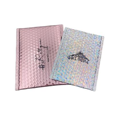 China Factory Wholesale Custom Durable/Protective/Recyclable/Shockproof Printed Pink Colored Plastic Padded Bubble Mailing Bag Envelope/Metallic Poly Bubble Mailer for sale