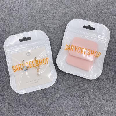 China Custom Logo Recyclable Transparent White Maylar Ziplock Bag For Earrings Packaging for sale