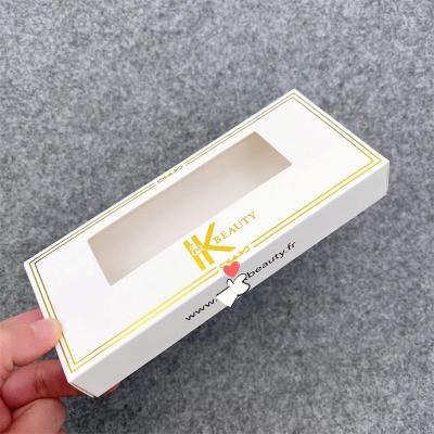 China Recyclable Packaging Paper Box With PVC Window For Nail Polish Cosmetic Oil Eyelash Box Recyclable Packaging Box for sale