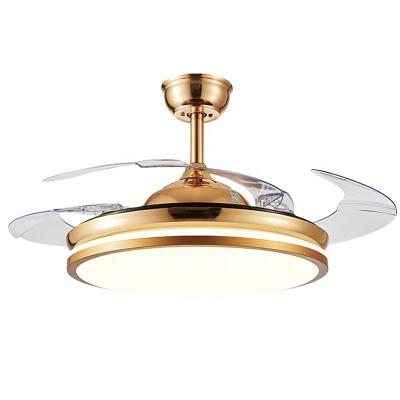 China Modern Simple Modern Fan Chandelier Invisible Ceiling Fan Light Living Room Decorative Light Luxury Luminous LED Body Lamp Store Switch for sale