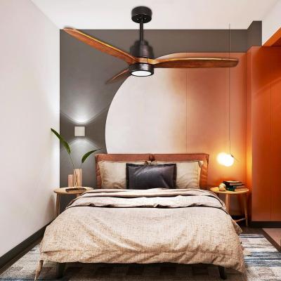 China With light Luxury saving solid wooden Ceiling Fan High Quality Modern Luminous Led Light Body Lamp Metal Motor Switch Reversible Lighting for sale