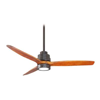 China Modern New Model ceiling fan lights with 52inch natural blade decorative 100% copper motor 3 blades solid wood ceiling fan light for sale