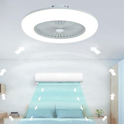 China Lower Noise Dimmable Semi Flush Mounted Modern Led Fan Ceiling Lamp with Remote Control for Restaurant Hotel Living Room for sale