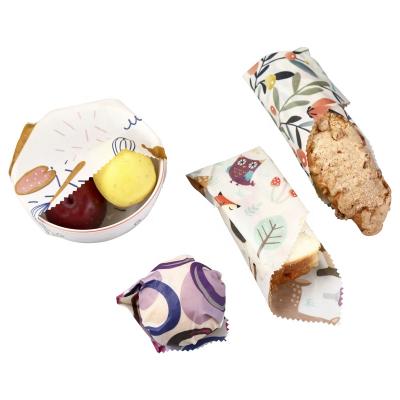 China Reusable Food Wrap Biodegradable Eco Friendly Organic Cotton Beeswax Food Wrap Packaging for sale