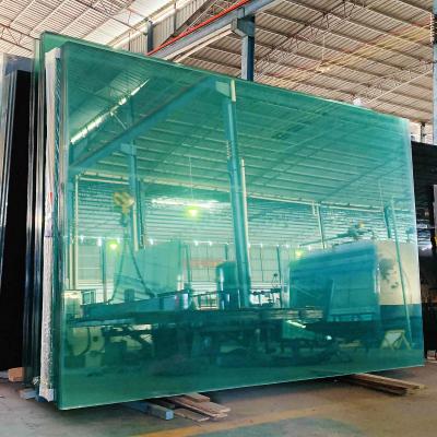 China Safety Float Tempered 4mm Toughened Glass Blue Dark Grey Ultra Clear Custom Size for sale