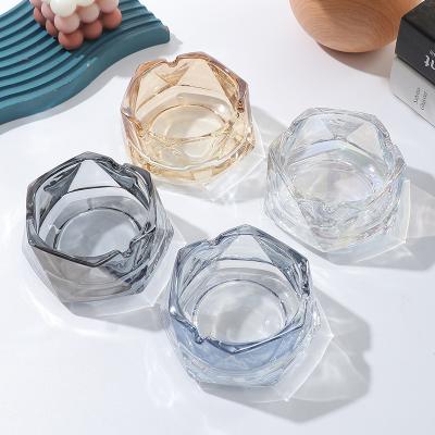 China Eco-Friendly Hot Sale Smokeless Round Square Crystal Hand Made Custom Square Glass Ashtray For Hotel for sale