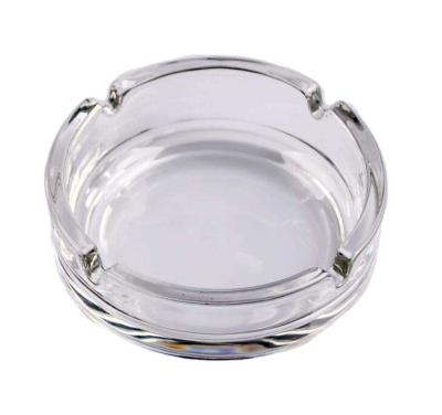 China Eco-Friendly Sample Free Custom Size Small Round Luxury Crystal Oval 85mm Clear Glass Ashtray With Decal for sale