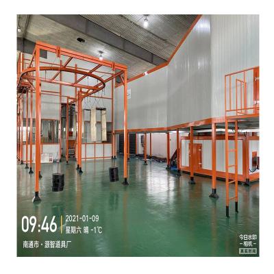 China Hotels Professional Powder Coating Plant Powder Coating Line With Overhead Conveyor System for sale