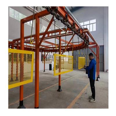 China Hotels Customized Automatic aluminium profile Powder Coating line Plant For Steel Door for sale