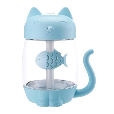 China Innovative Cute Catfish Shape 350ml Air Humidification+Light Portable Mini USB Humidifier for sale