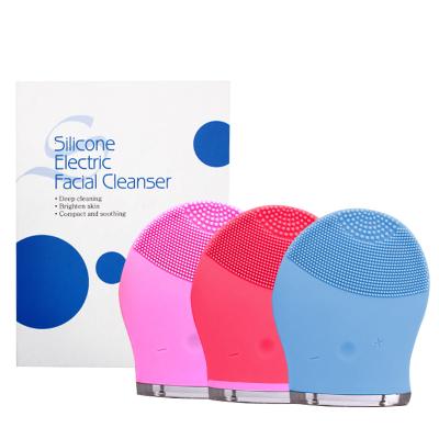 China Portable Waterproof Beauty Instrum Silicone Sonic Vibration Face Washing Electric Facial Pore Cleanser Detergent Moisturizer Instrument for sale