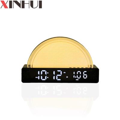 China Wireless Smart 8 Color Changing Digital Wake Up Sunrise Sunset Simulation Table Light Alarm Clock for sale