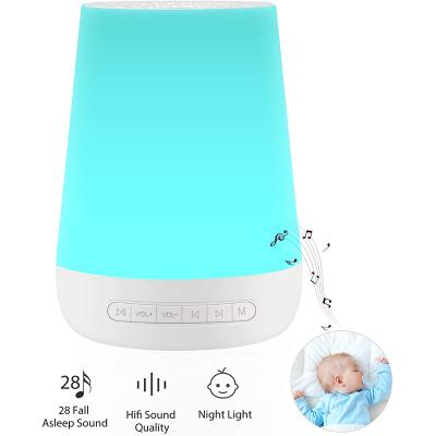 China 2020 Hot Selling ABS+PP+Aluminum Sheet Amazon Sleep Sound Machine with 28 Nature Sounds and White Noise Machine with 7 Color USB Light Filling for sale