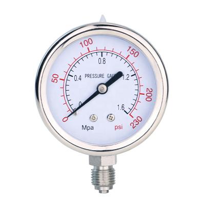 China SS304 Leierda Direct Sales Manufacturer Stainless Steel Pressure Gauge 0-1to60MPa Gauge 2.5