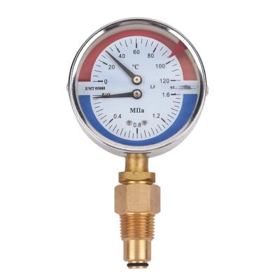 China Leierda LPG60 Factory Bimetal Thermometer System Piezometer Pressure Gauge Pressure Gauge for sale