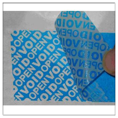 China Custom Tamper Evident Warranty Blue VOID OPEN Labels,Warranty VOID Stickers Printing for sale