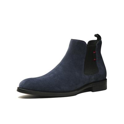 China Anti-Smell OEM Customize Fashion Oxfords Suede Formal Classic Blue Italian Chelsea Boots For Men for sale