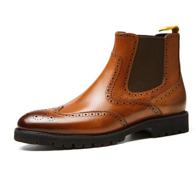 China Anti-Smell OEM Brogue Classic Style Oxfords Chelsea Boots Genuine Leather Unisex Men for sale