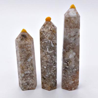 China China Quartz Gold Tower Heads Crystal Tower Wholesale Natural Crystals Healing Stones Crafts Obelisks For Home Decor Agate for sale