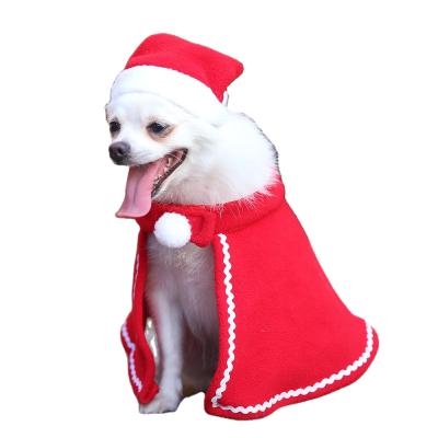 China New Outdoor Activities Christmas Decorations Pet Clothes Dress Up Custom Hat And Cap Santa Decoration for sale