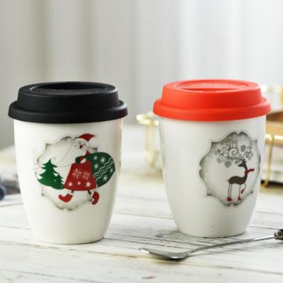 China Creative Ceramic Christmas Coffee Cup Coffee Mugs Fashion Tea Mug Viable for sale