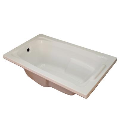 China Cheap Enclosed Acrylic Rectangle Shaped Corner Drop-In / Built-In Bathtub With Head Rest for sale