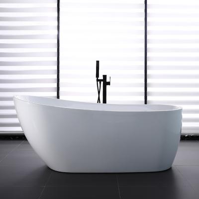 China Freestanding Simple Pure White Acrylic Bathtub Freestanding Bathtubs for sale