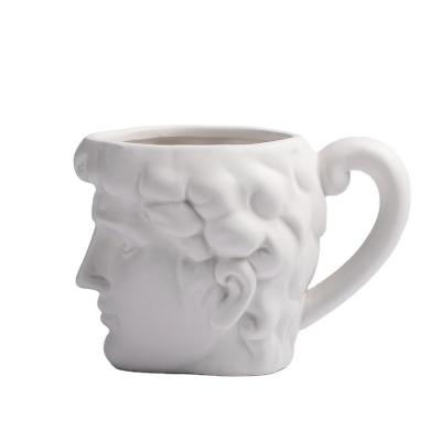 China CREATIVE 3D Human Head White Ceramic Mug Decorative Coffee Mugs for sale