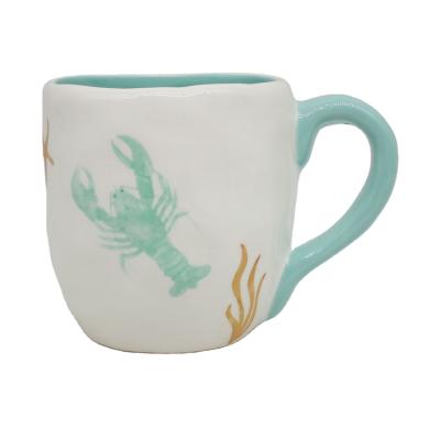 China CREATIVE Funny Funny Sea Lover Beach Coffee Mug Ocean Theme Coffee Mug Porcelain Tea Cup Ceramic Tea Mug for sale