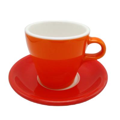 China CREATIVE Ceramic Tea Espresso Cup and Saucer Set Matching Colors Coffee Mug Ceramic Tea Cup for sale