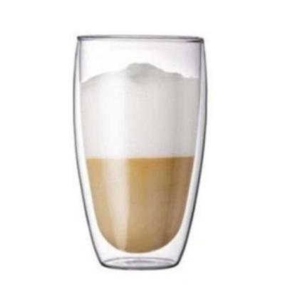 China 450ml Borosilicate Glass Drinkware 3D Novelty Double Layer Glass Juice Milk Cup Beer Coffee Viable Clear Mug for sale