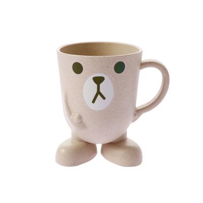 China Custom Cute Viable 3D Water Fruit Juice Supplier Plastic Mugs Milk Tea Drinks Cup PP Mug With Handle for sale