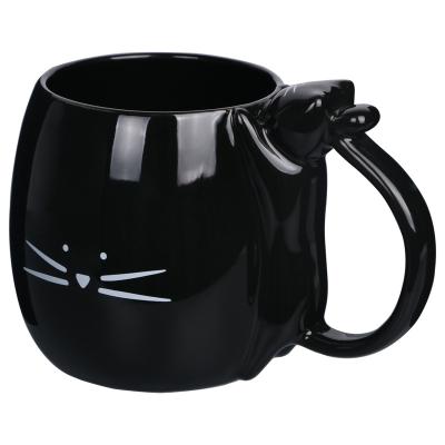 China CREATIVE 3D Black Cat Ceramic Mug Cute Animal Coffee Mug for sale