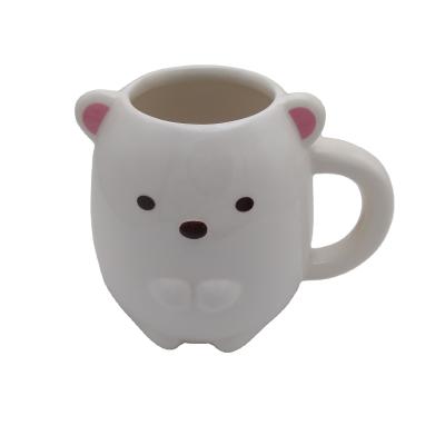 China CREATIVE Cute Animal Ceramic Coffee Mug Polar Bear Shape Custom Animal Mugs for sale