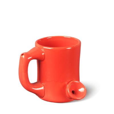 China Creative Wholesale Ceramic Pipe Mug Smoking Mug for sale