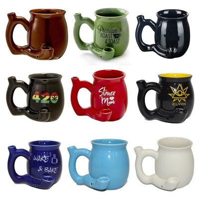 China CREATIVE Custom Pipe Mugs Wholesale Ceramic Smoking Mugs Novelty Funny Coffee Mug for sale