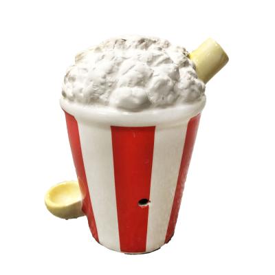 China CREATIVE Popcorn Ceramic Pipe Mugs Pipe Mug 3D Food Novelty Wholesale Coffee Mug for sale