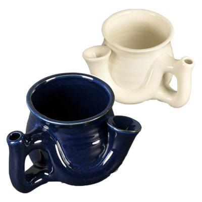 China Creative Custom Wholesale Ceramic Pipe Cup Novelty Coffee Mug Pipe Mug for sale