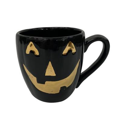 China Creative Happy Funny Halloween Pumpkin Mug Gifts Coffee Tea Cup Ceramic Coffee Mug for sale