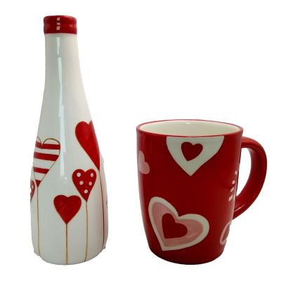 China CREATIVE Valentines Day Mug and Bottle Couples Mugs Set for Couples Gifts Wedding Coffee Mugs for sale