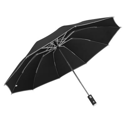 China Traditional Creative Automatic Reverse Umbrella Sharpening Reflective Led Umbrella for sale