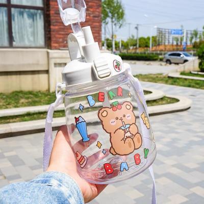 China Viable Big Belly Kids Drink Bottle Making Large Capacity Juice Milk Plastic Water Bottles With Straw for sale