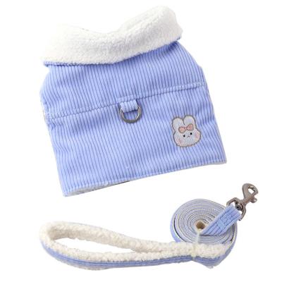 China Sustainable Pet Clothes Winter Clothes Teddy Plus Cashmere Pet Small Dog Cat Leash for sale