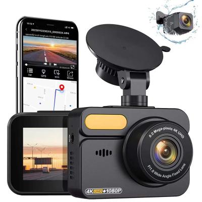 China Wifi 4k Ultra Dual HD Mini Car Dash Cam GPS Waterproof Car Video Camera With Night Vision for sale