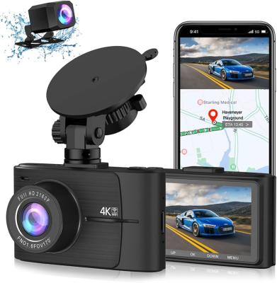 China Dual NIGHT VISION Dash Cam 4k WiFi GPS 3 Inch Dash Camera LCD Night Vision 4K Dash Cam Front and 4k Rear for sale